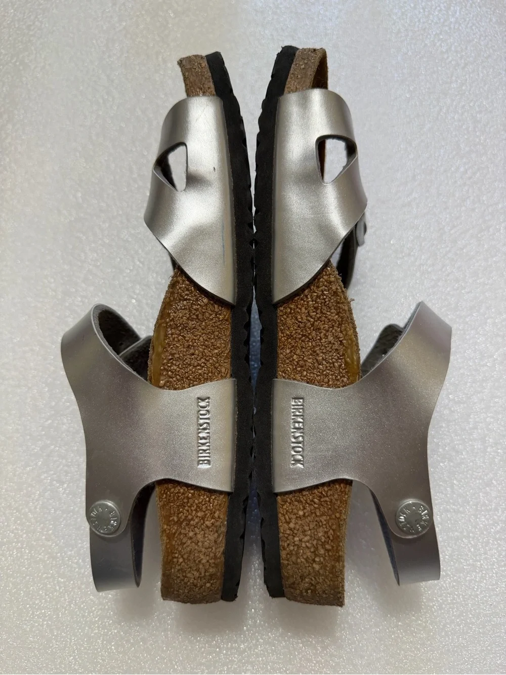 Birkenstock Kids Silver Metallic Two-Buckle Sandals